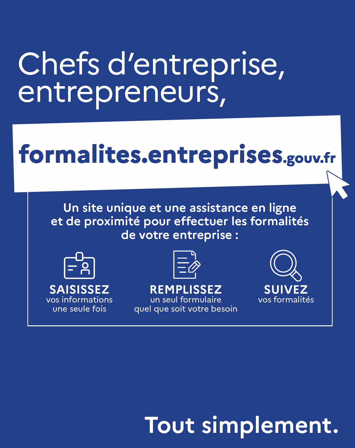 Le Guichet unique pour les formalités administratives des professionnels