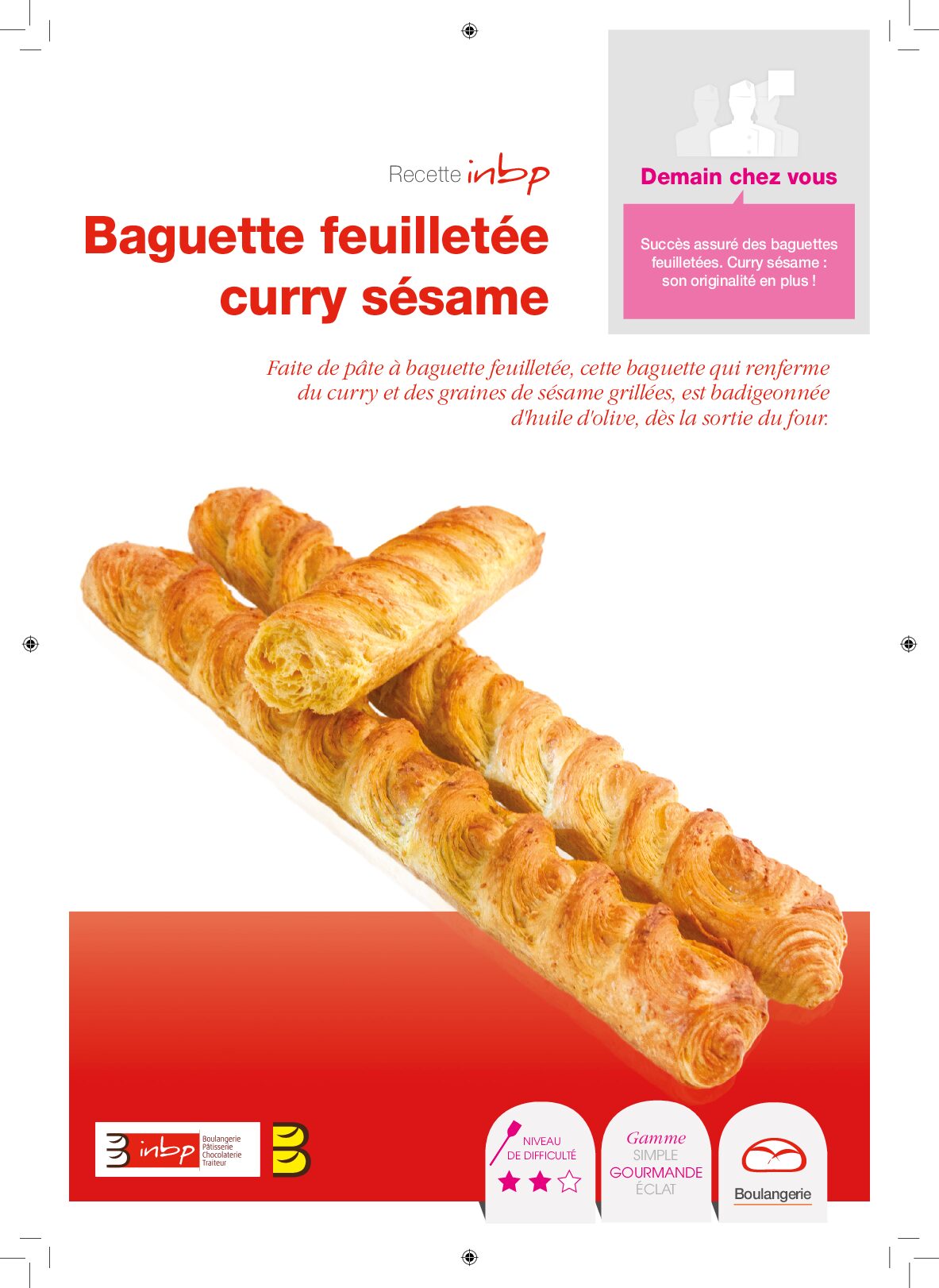 Baguette feuilletée curry sésame