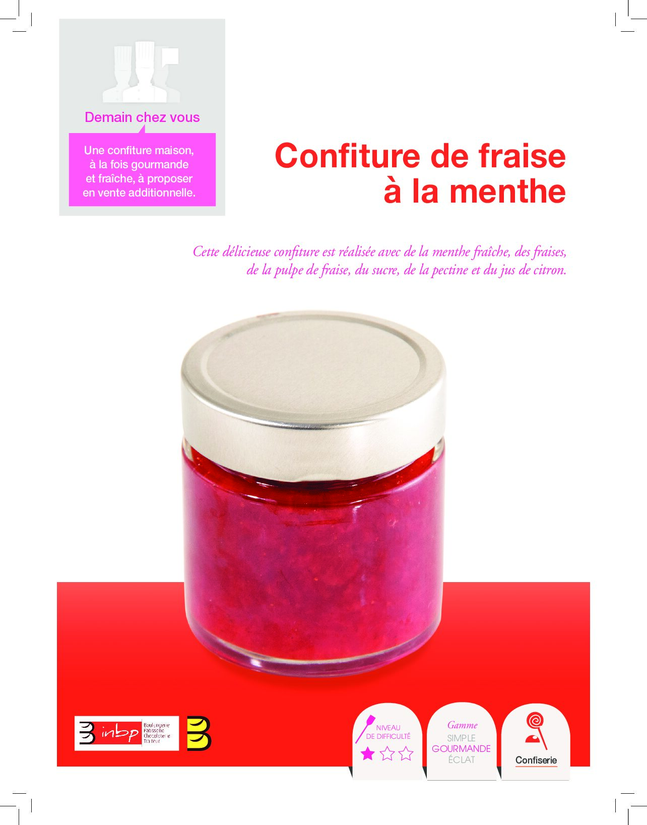 Confiture de fraise à la menthe