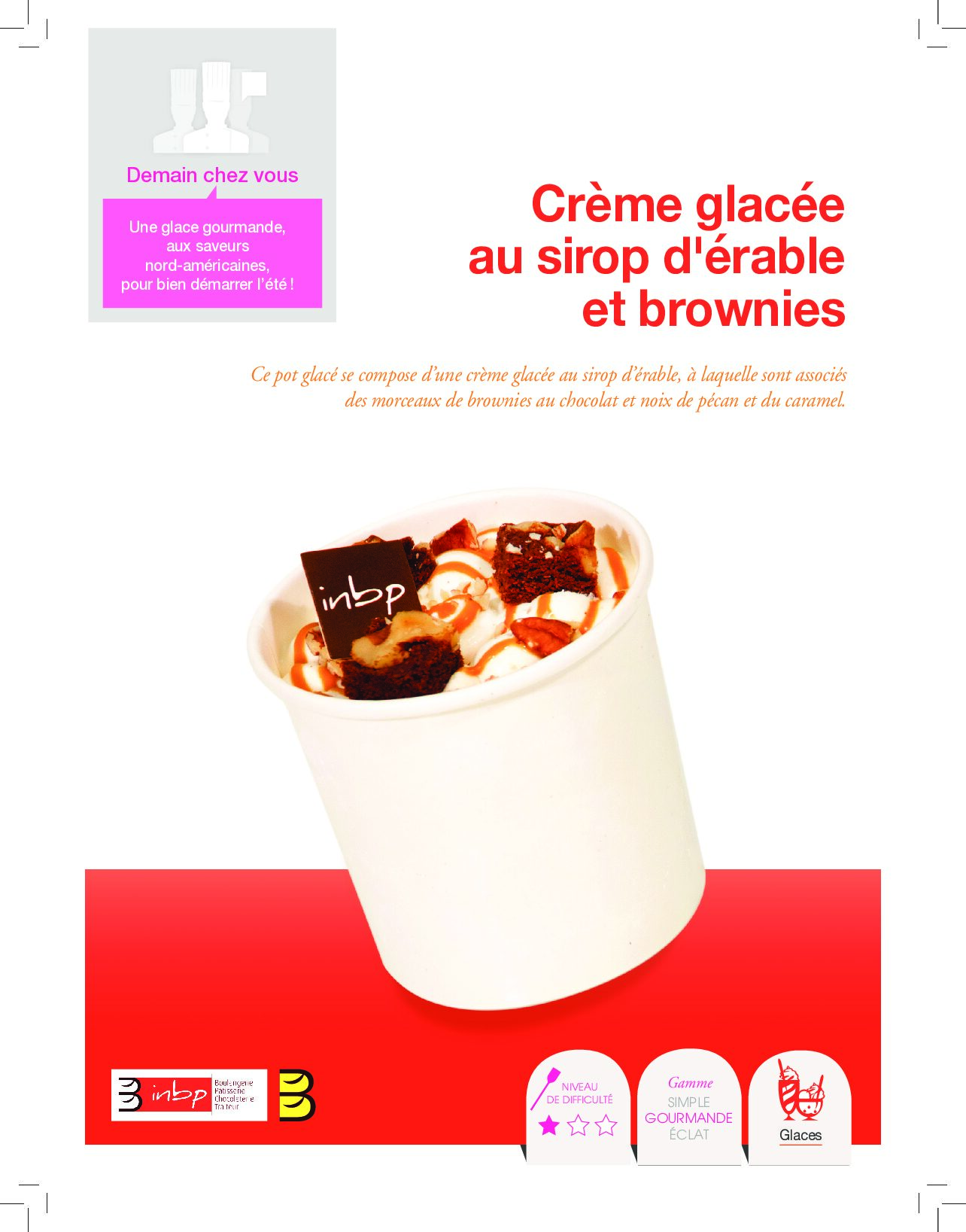 Crème glacée au sirop d’érable et brownies