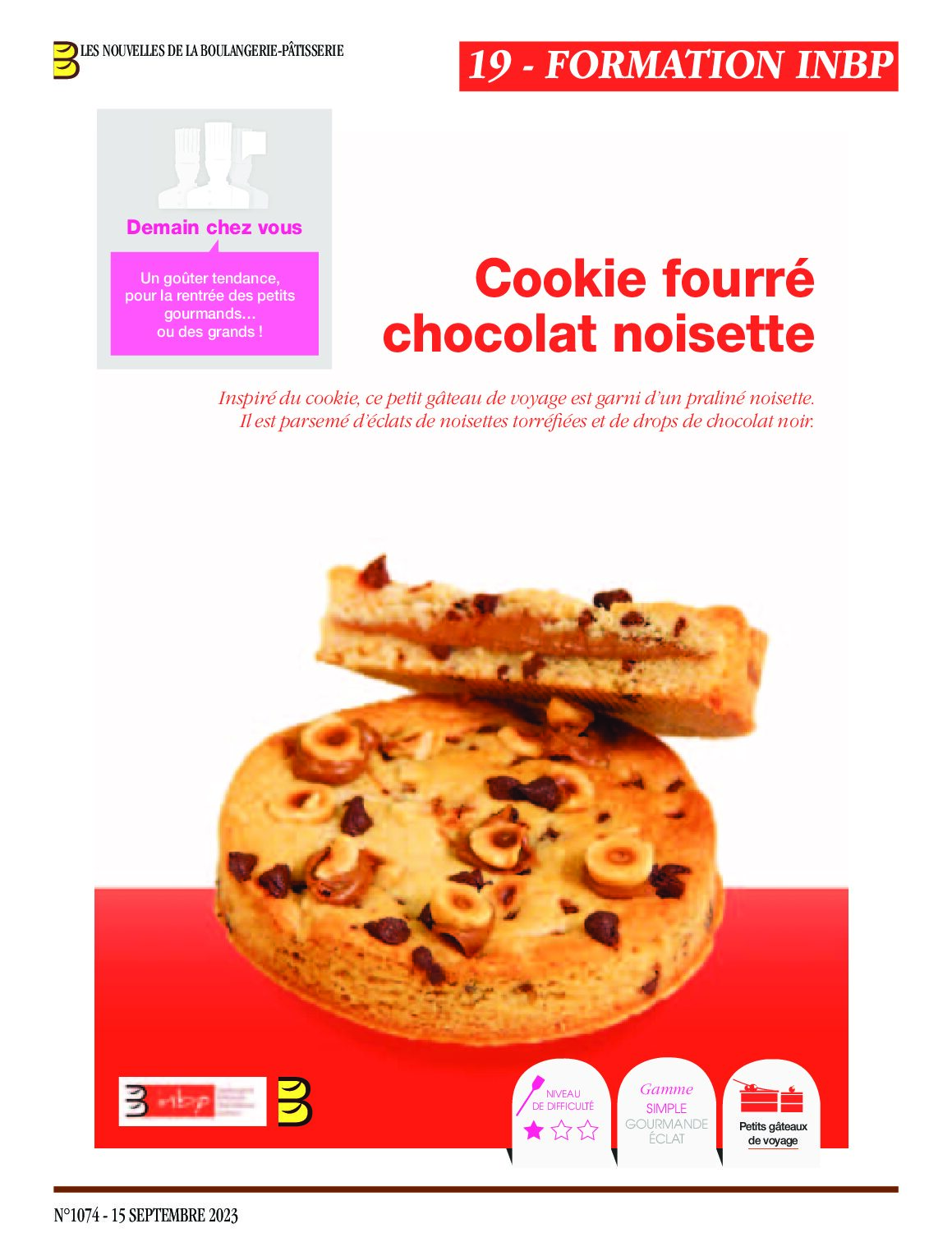 Cookie fourré chocolat noisette