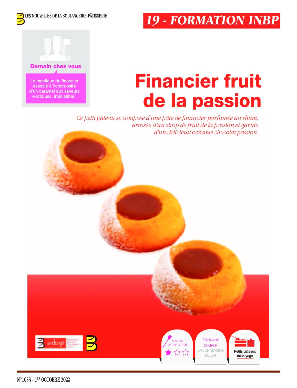 Financier fruit de la passion